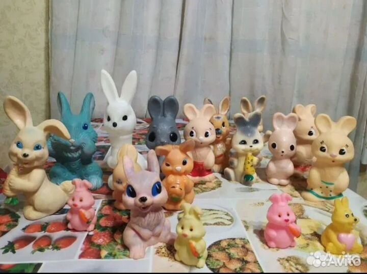 Игрушки СССР зайцыРезина пластмасс
