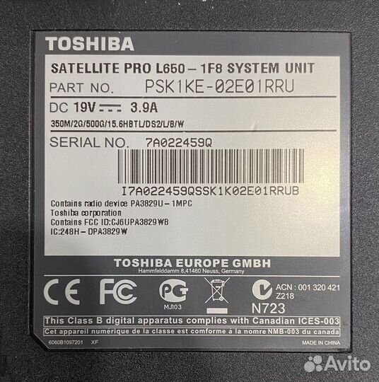 Toshiba L650-1F8