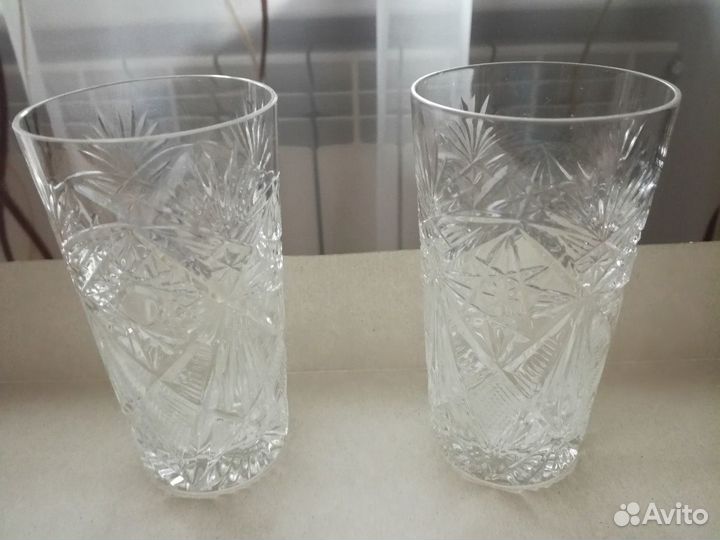 Хрустальные стаканы-180мл, высота - 12см., диам.-7