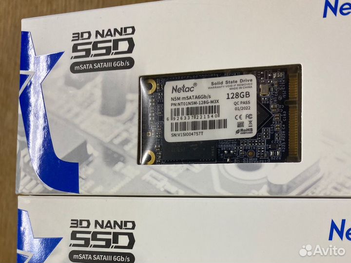 Новые диски SSD msata Netac 128GB 70 штук опт