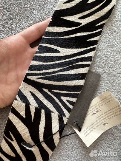 Пояс из натуральной кожи и меха Mango новый