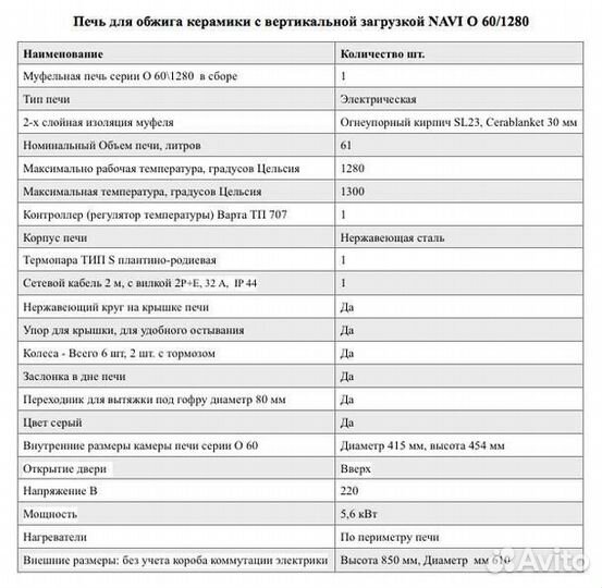 Муфельная печь Navi, 60 л
