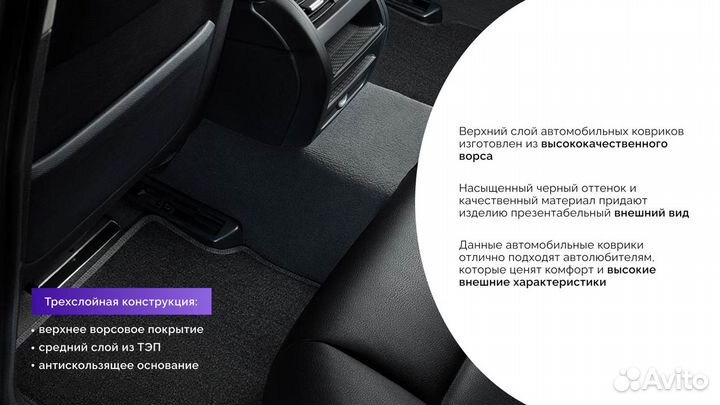 Ворсовые коврики для KIA Sportage IV 2016-2018