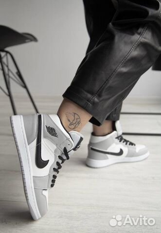 Кроссовки Nike Air jordan 1 Mid зимние на меху