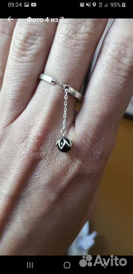 Кольцо серебро