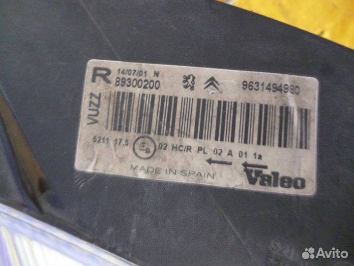 Фара передняя правая Citroen Xsara Picasso