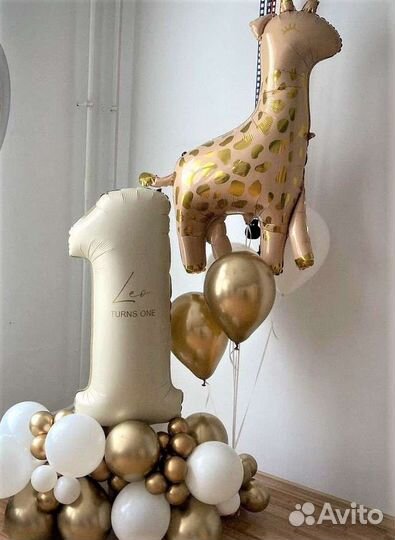 Цифра 1 2 3 4 5 6 7 8 9 на день рожденья из шаров