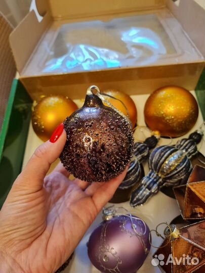 Новогодние игрушки на елку(стекло)