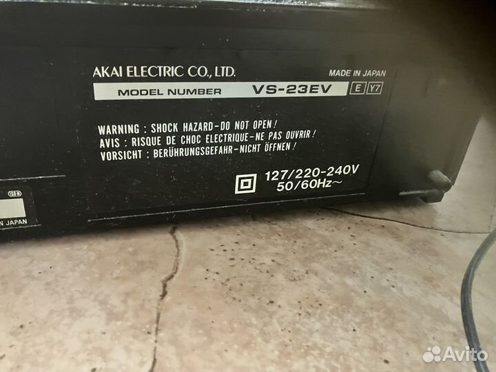 Видеомагнитофон akai vs-23ev