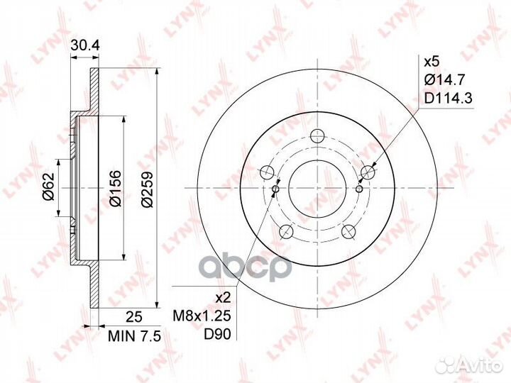 BN-1146 диск тормозной задний Toyota Auris(E15