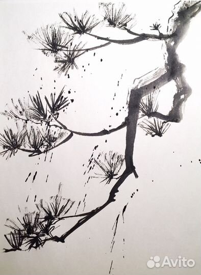 Картина фен-шуй сосна