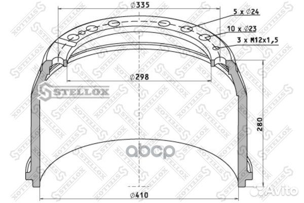 85-00030-SX торм.барабан 410x220/234 H300 d2
