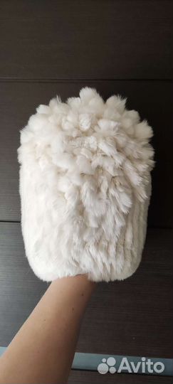 Шапка из норки вязаная. Из кролика