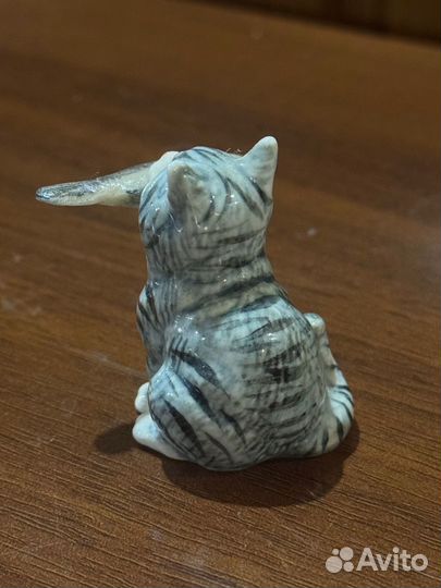 Фарфоровая статуэтка кошка ручная работа