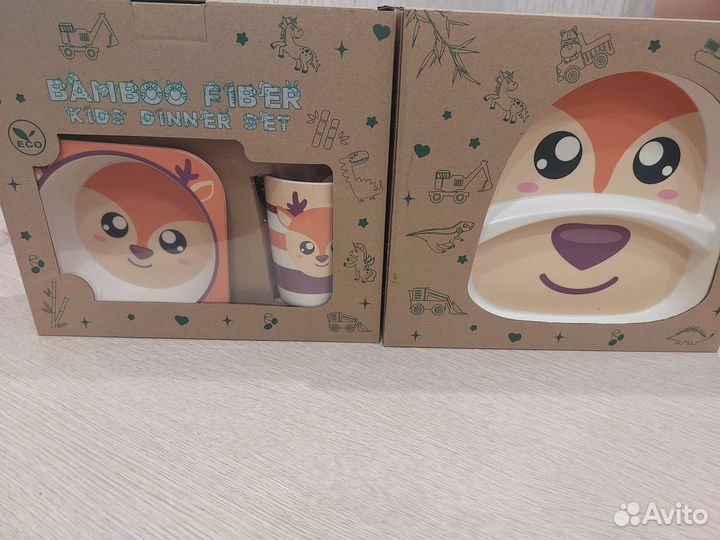 Наборы детской посуды из бамбука