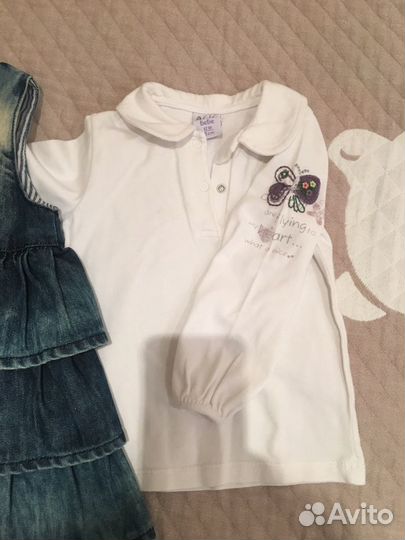 Джинсовый сарафан с лонгом б/у