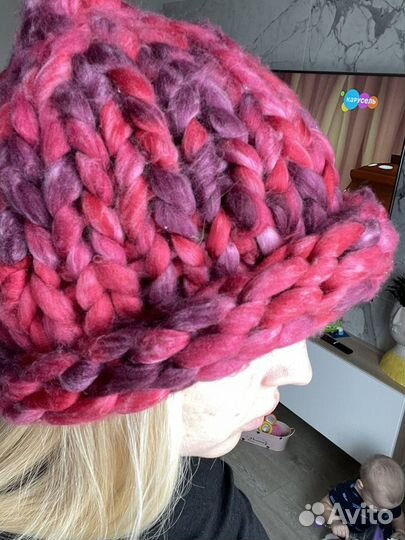 Шапка крупной вязки