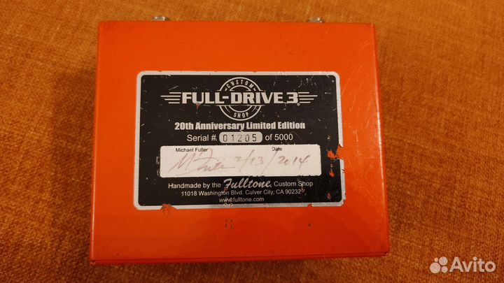 В Коллекцию. Fulltone FullDrive 3 20th anniversary