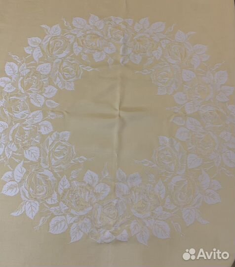 Скатерть винтаж жаккард шелковый розы Германия