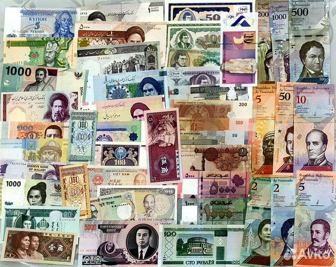 Средний набор новых банкнот 46шт