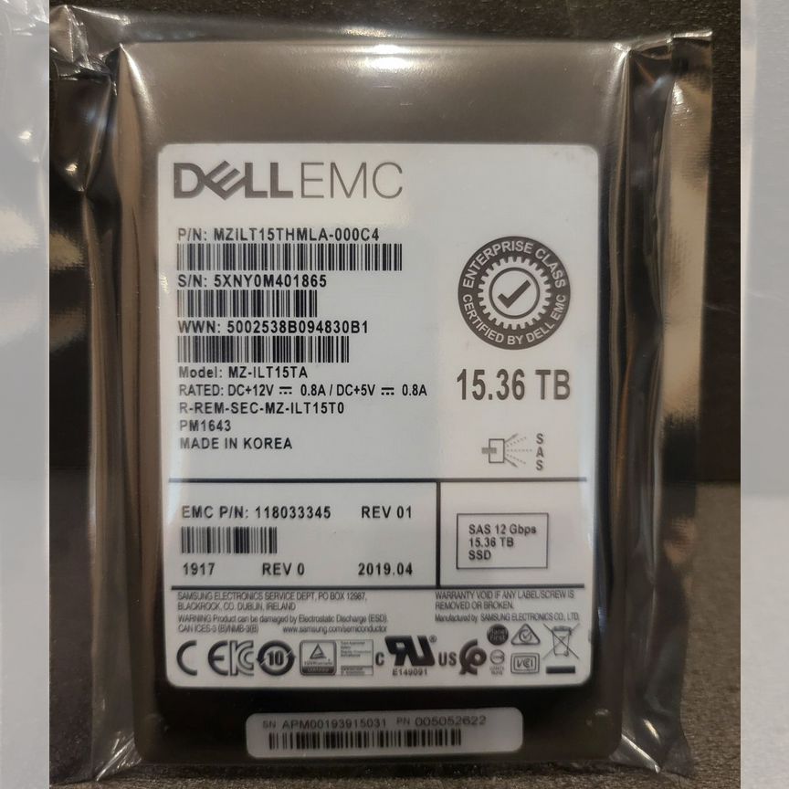 [PM1643] Samsung 15.36tb Mzilt15thmla-000c4 Dell Pm1643