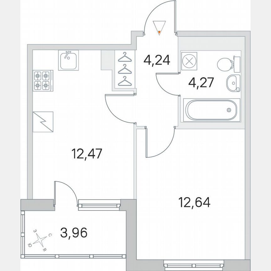 1-к. квартира, 35,6 м², 5/5 эт.