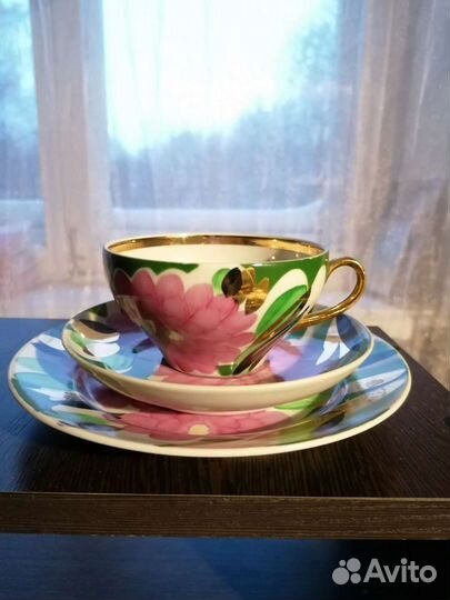 Чайное трио Дулево