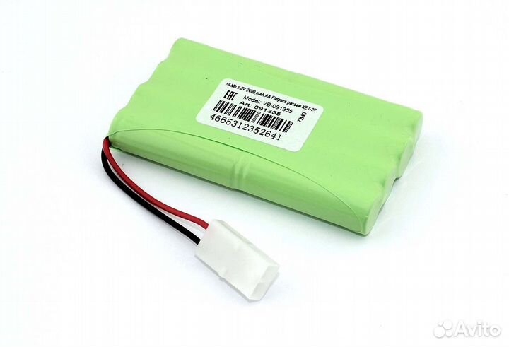 Ni-Mh 9.6V 2400 mAh AA Flatpack разъем KET-2P