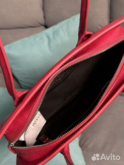 Сумка малиновая Zara натуральная кожа