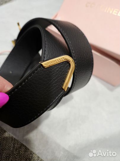 Ремень Coccinelle поясной 3.5см чёрный, оригинал