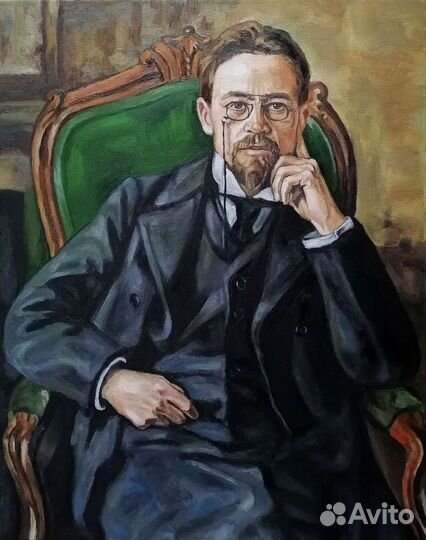 Картина русские писатели, поэты, портрет маслом