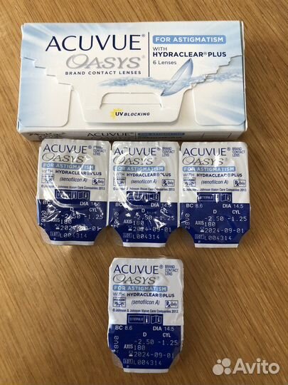 Линзы acuvue oasys -2,5 с астигматизмом