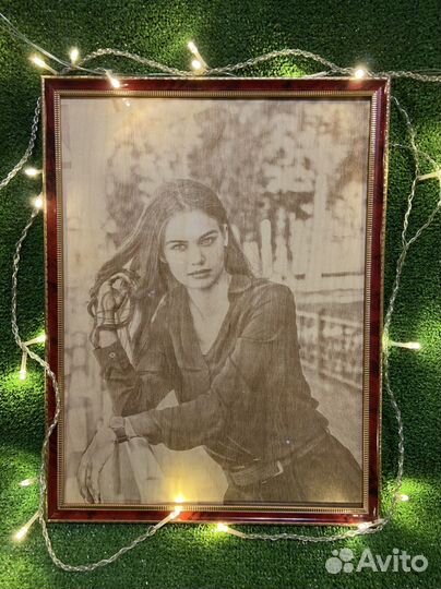 Лазерная гравировка вашего портрета на дереве