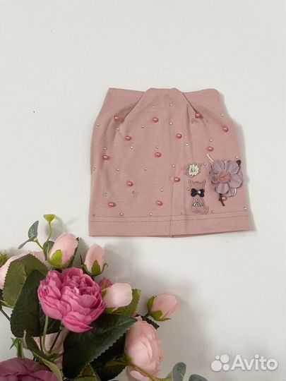 Новая трикотажная шапка для девочки 2-5 лет