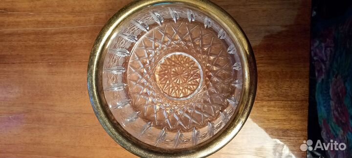 Салатник хрустальный с мельхиором