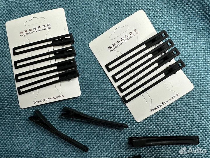 Металлические заколки-зажимы для волос матовые 4шт