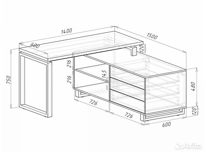 Угловой компьютерный стол из лдсп