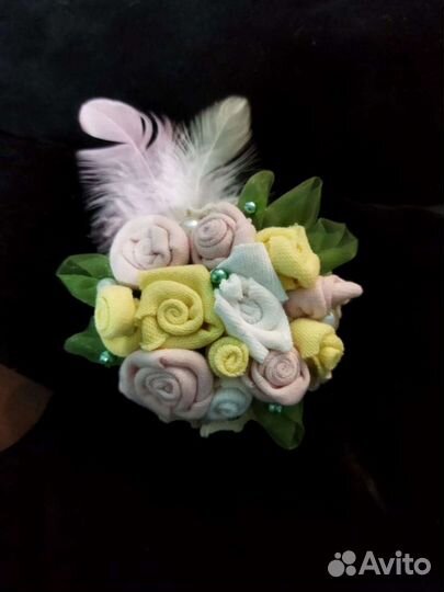 Брошь текстильная ручной работы