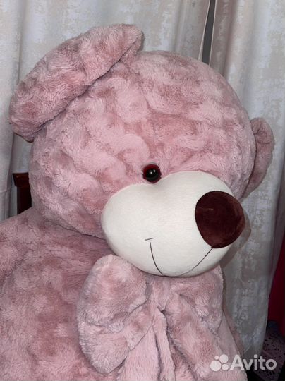 Розовый плюшевый медведь 160см