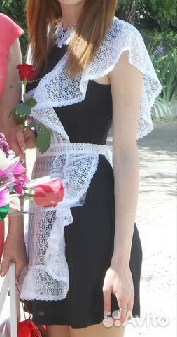 Школьный фартук + платье на последний звонок