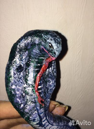 Елочная игрушка из ваты Змея