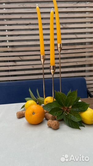 Подсвечники «благородное золото» 3 шт