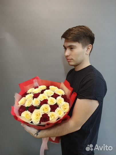 Розы оптом. Букет из роз 50см