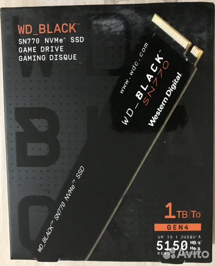 SSD 1 тб Western Digital WD black SN770 NVMe