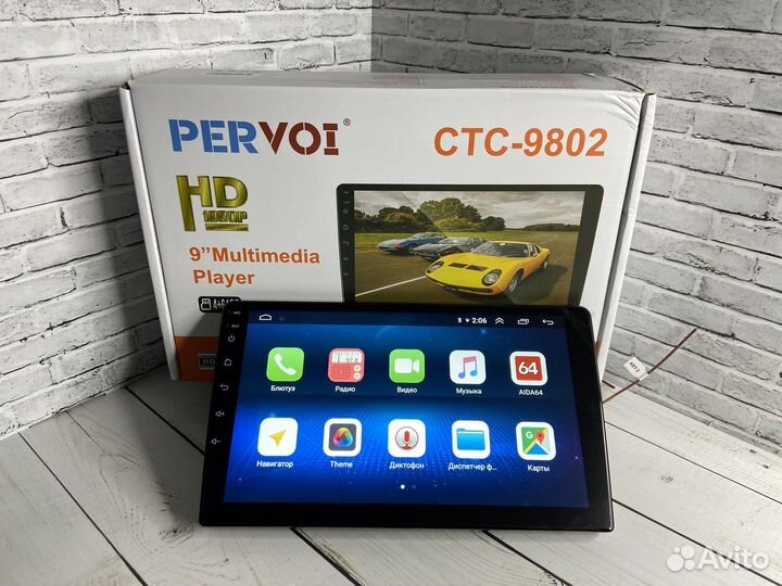 Магнитола андроид Pervoi 9802 4 на 64 8 ядер