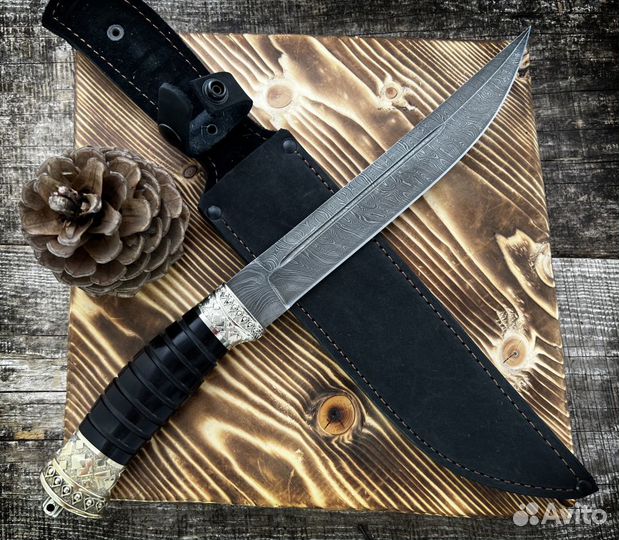 Нож Казачий Пластун из дамасской стали