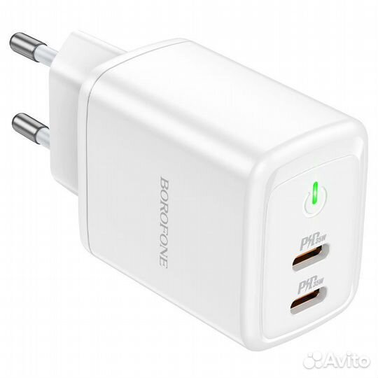 Сзу borofone BN9 2*USB-C QC3.0 35W White