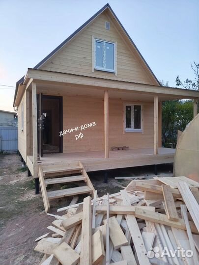 Каркасный дачный дом 6х6