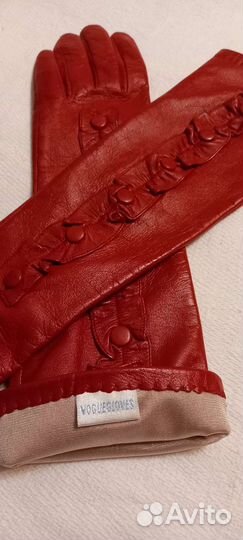 Перчатки женские кожаные