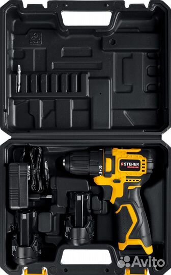 Steher 12 В, 40 Нм, 2 акб (2 Ач), бесщеточная дрел